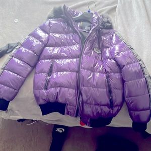 Purple puffer with fur hood!